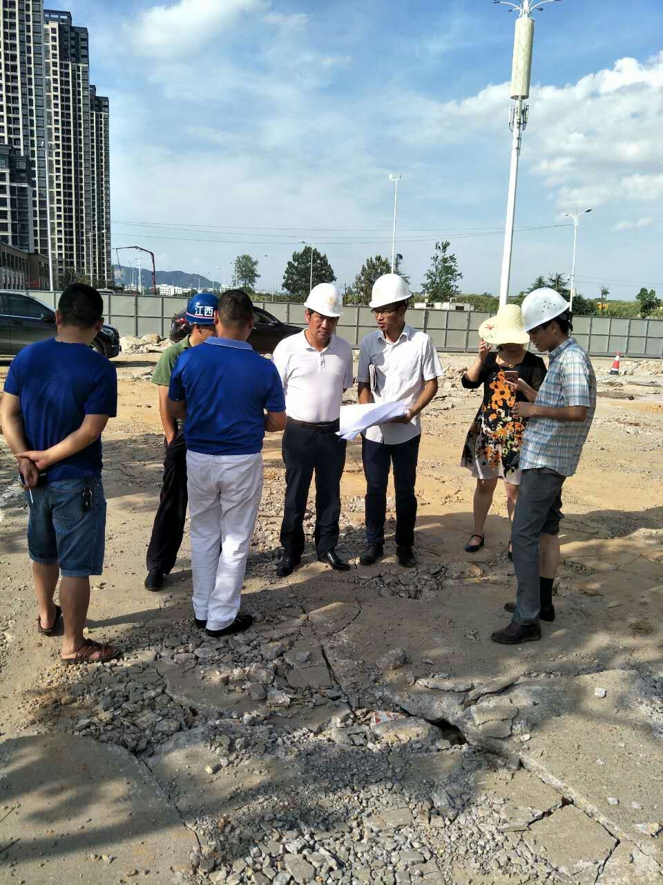 江南（中国）高管赴麦园路、富樱路等道路施工现场指导工作